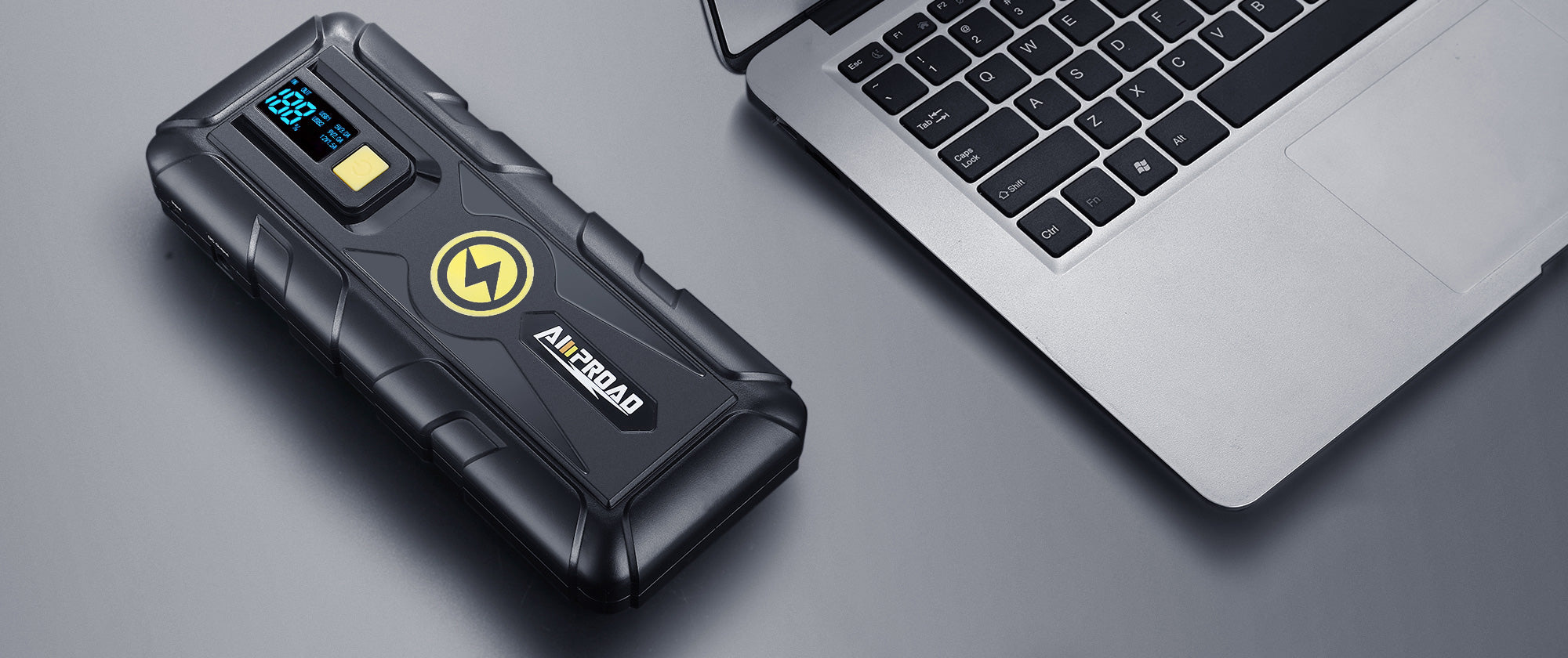 AMPROAD car battery jump starter working as power bank