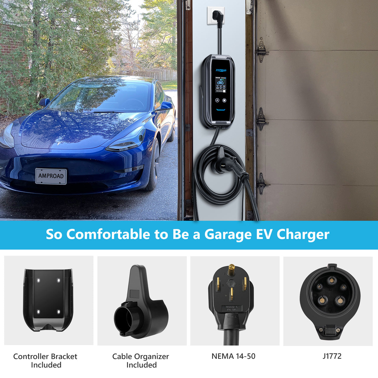 AMPROAD home ev charger installed in your garage